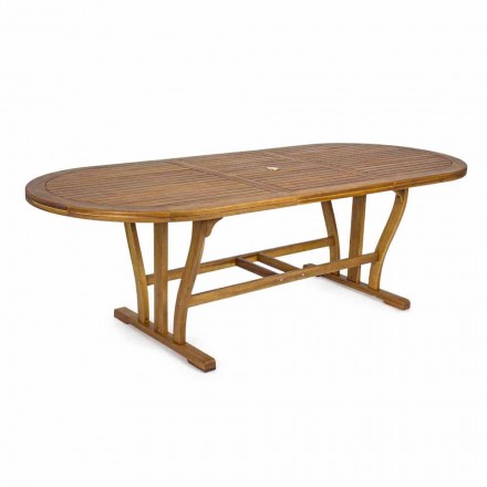 Mesa de jantar extensível ao ar livre até 240 cm em madeira - Kaley Viadurini