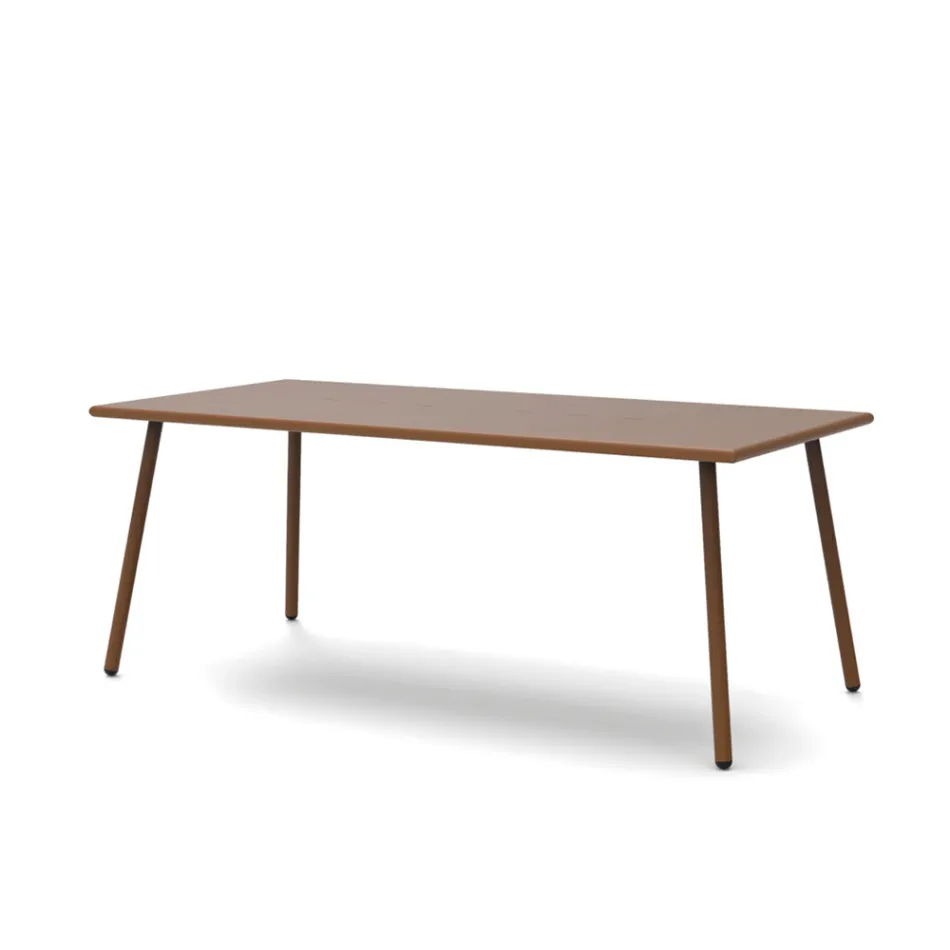 Mesa de jantar retangular ao ar livre em aço galvanizado fabricado na Itália - Elvia Viadurini