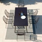 Mesa de jantar retangular ao ar livre em aço galvanizado fabricado na Itália - Elvia Viadurini