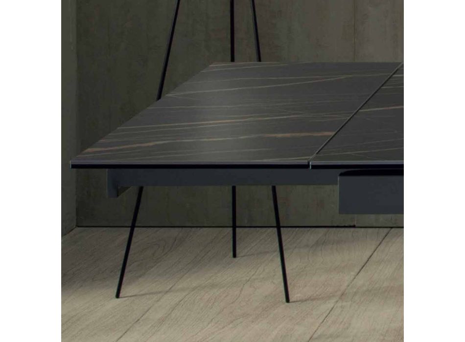 Mesa de jantar de design com tampo de cerâmica extensível até 240 cm - Ultron Viadurini