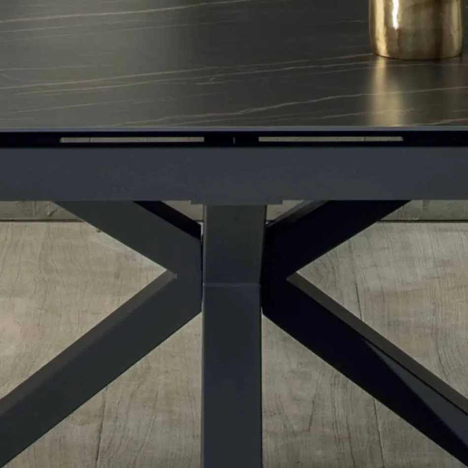 Mesa de jantar de design com tampo de cerâmica extensível até 240 cm - Ultron Viadurini