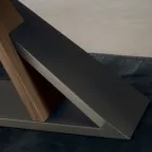 Mesa de Jantar Design com Tampo de Metal em Noz Canaletto - Madeira Zorato Viadurini