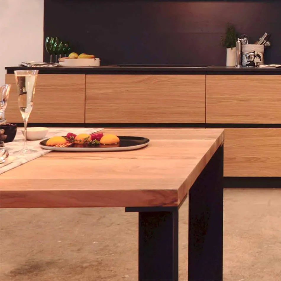 Mesa de jantar design em design de nogueira natural, L200xP100cm, Yvonne Viadurini