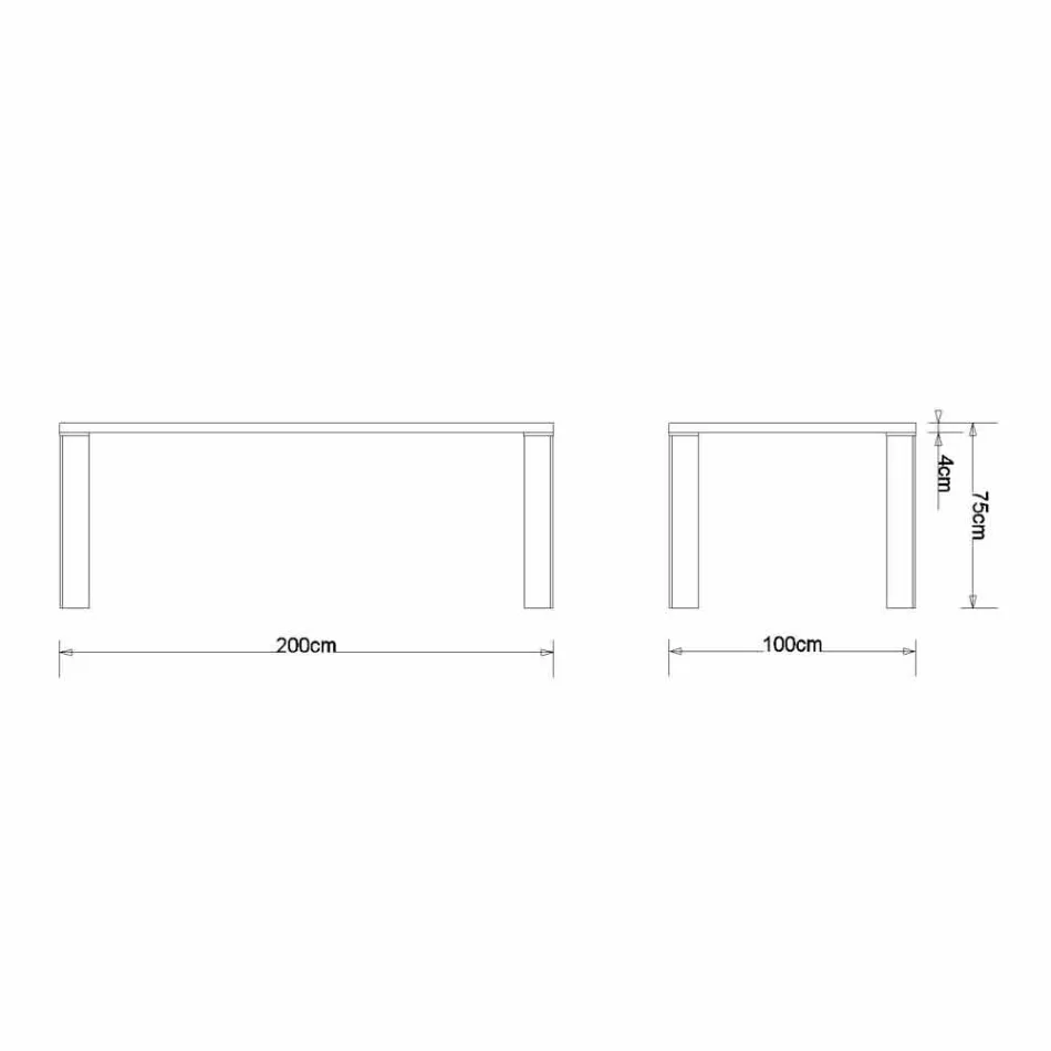 Mesa de jantar design em design de nogueira natural, L200xP100cm, Yvonne Viadurini