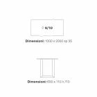 Mesa de jantar design moderno 100x200 cm em madeira e metal Flora Viadurini