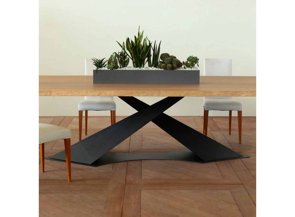 Mesa de jantar design moderno com Elliot made in Italy oak top Viadurini