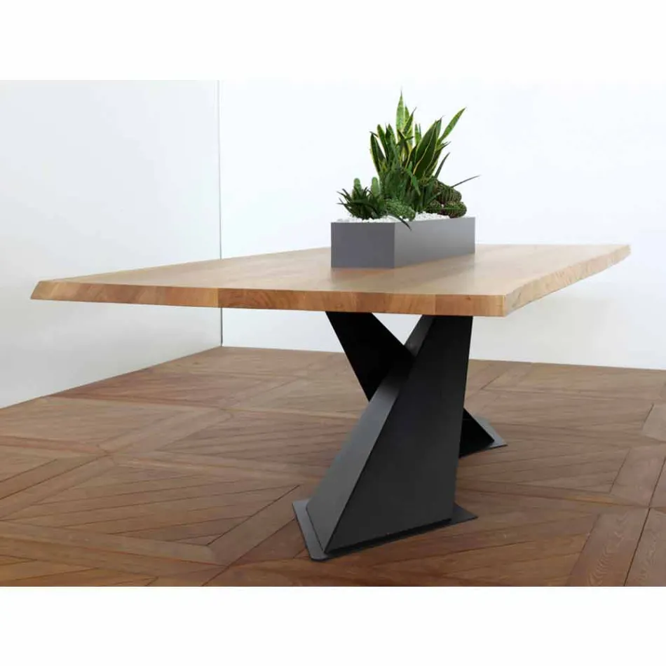 Mesa de jantar design moderno com Elliot made in Italy oak top Viadurini