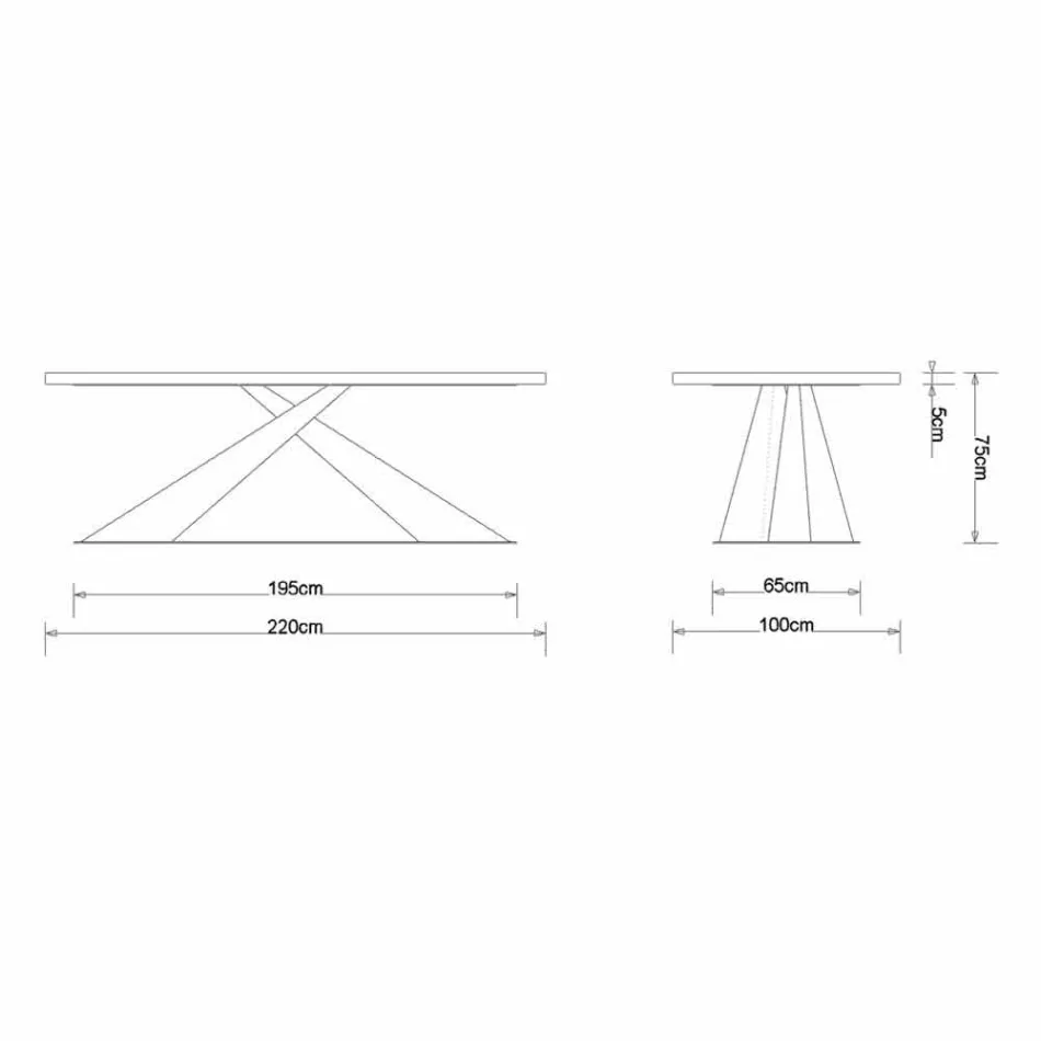 Mesa de jantar design moderno com Elliot made in Italy oak top Viadurini