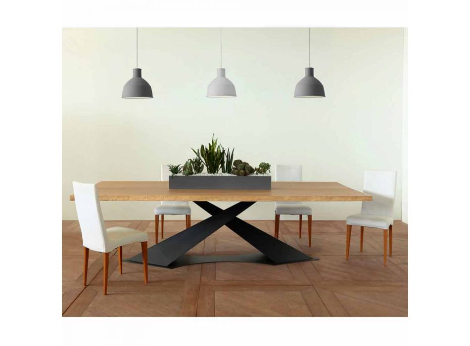 Mesa de jantar design moderno com Elliot made in Italy oak top Viadurini