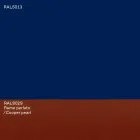 Mesa de Jantar Oval com Design Moderno em MDF Azul e Cobre Made in Italy - Oku Viadurini