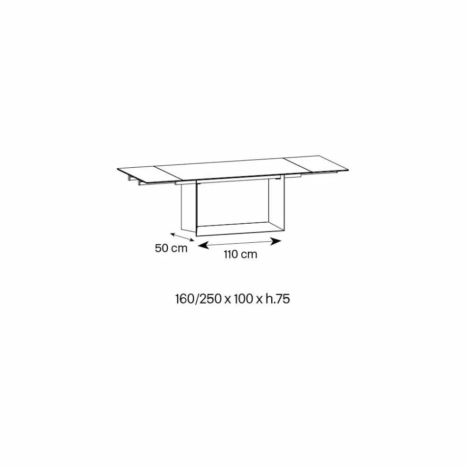 Mesa de jantar extensível em cerâmica e metal fabricada na Itália - marrom escuro Viadurini