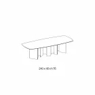 Mesa de jantar design em base de cerâmica e vidro fumado fabricada na Itália - aleatória Viadurini