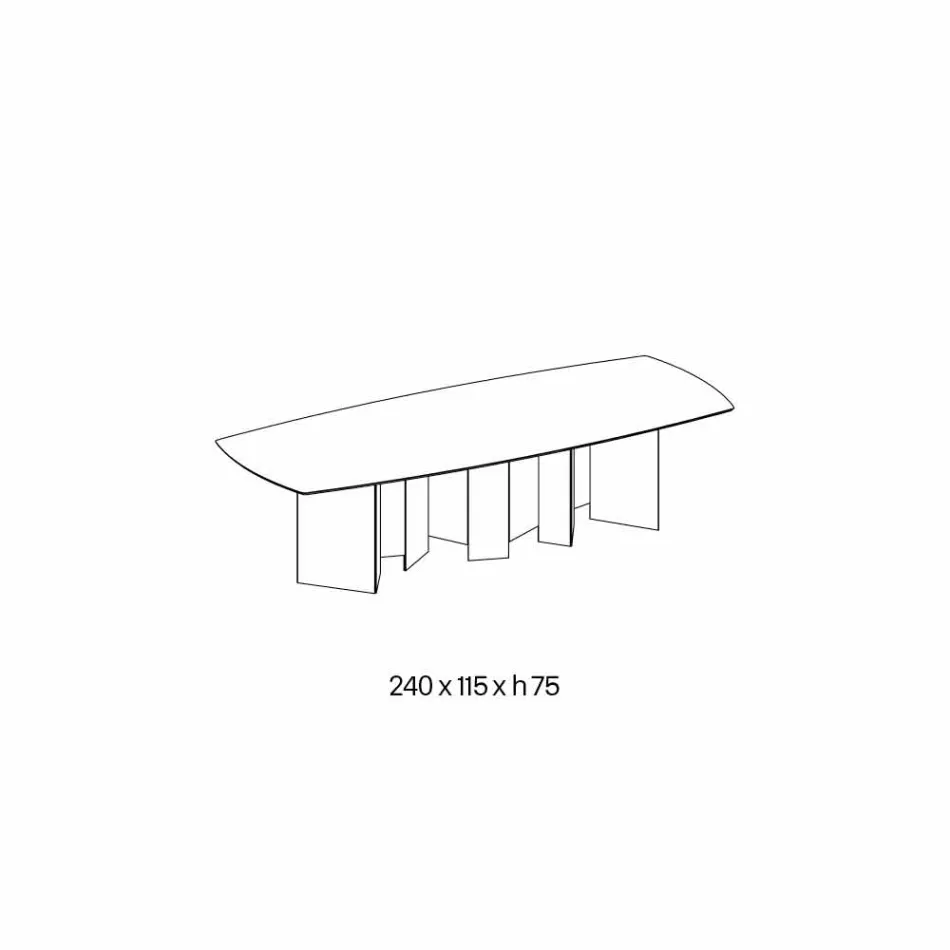 Mesa de jantar design em base de cerâmica e vidro fumado fabricada na Itália - aleatória Viadurini