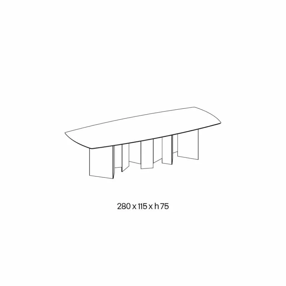 Mesa de jantar design em base de cerâmica e vidro fumado fabricada na Itália - aleatória Viadurini