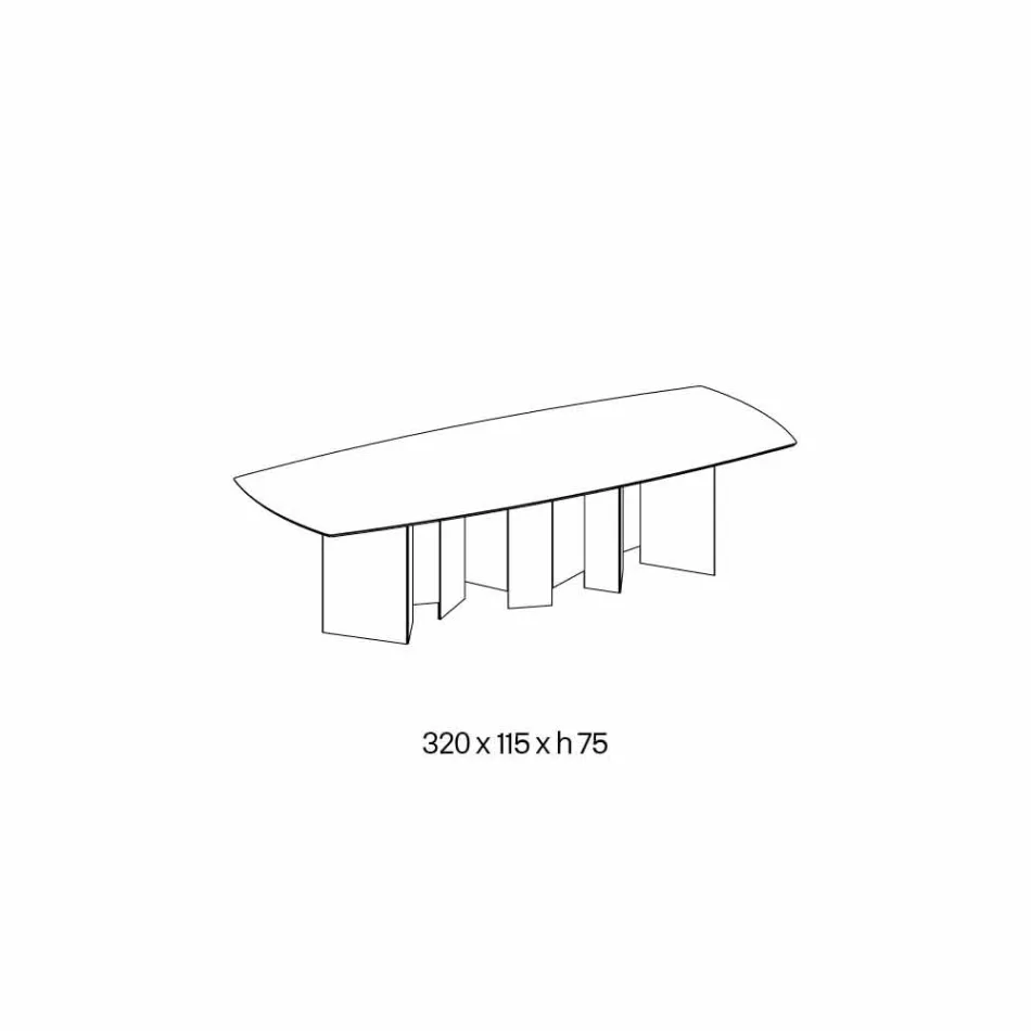 Mesa de jantar design em base de cerâmica e vidro fumado fabricada na Itália - aleatória Viadurini