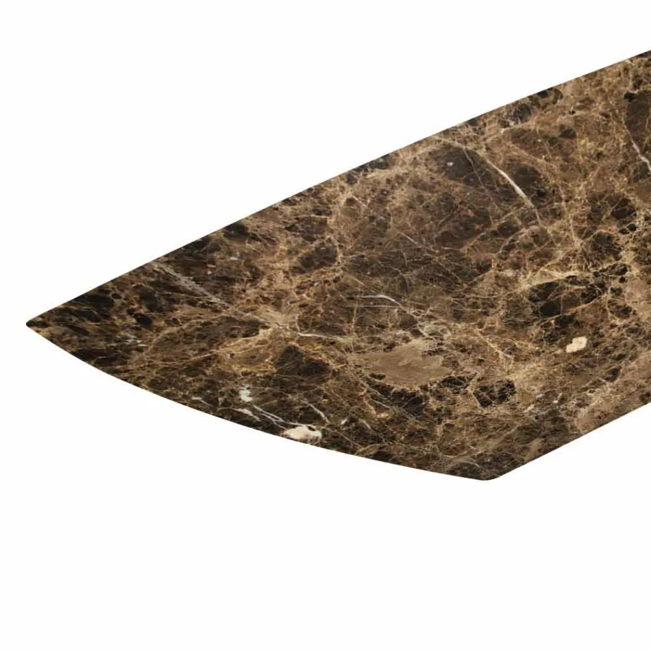 Mesa de jantar design em base de cerâmica e vidro fumado fabricada na Itália - aleatória Viadurini