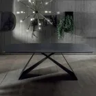 Mesa de Jantar Design em Cerâmica Portoro Effect e Matt Metal - Falcon Viadurini