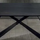 Mesa de Jantar Design em Cerâmica Portoro Effect e Matt Metal - Falcon Viadurini