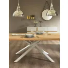 Mesa de Jantar Design em Madeira e Metal Made in Italy - Skipper Viadurini