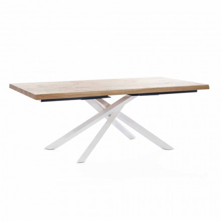 Mesa de Jantar Design em Madeira e Metal Made in Italy - Skipper Viadurini