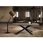 Mesa de jantar design em carvalho e metal fez Itália Oncino Viadurini