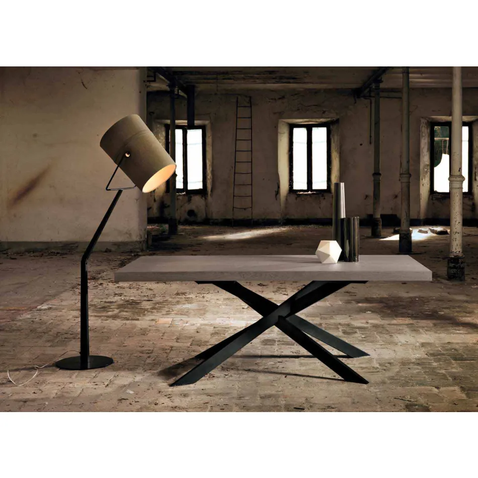 Mesa de jantar design em carvalho e metal fez Itália Oncino Viadurini