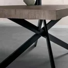 Mesa de jantar design em carvalho e metal fez Itália Oncino Viadurini