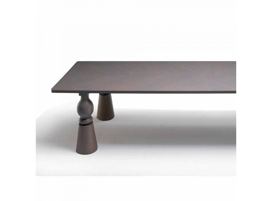 Mesa de jantar design em madeira de carvalho cinza, made in Italy, Theseus Viadurini