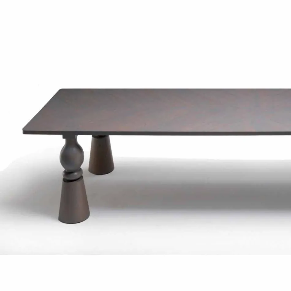 Mesa de jantar design em madeira de carvalho cinza, made in Italy, Theseus Viadurini