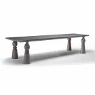 Mesa de jantar design em madeira de carvalho cinza, made in Italy, Theseus Viadurini
