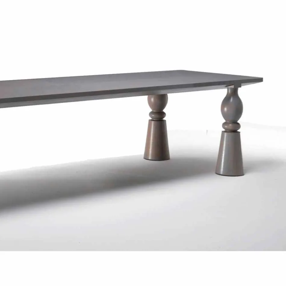Mesa de jantar design em madeira de carvalho cinza, made in Italy, Theseus Viadurini