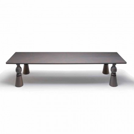 Mesa de jantar design em madeira de carvalho cinza, made in Italy, Theseus Viadurini