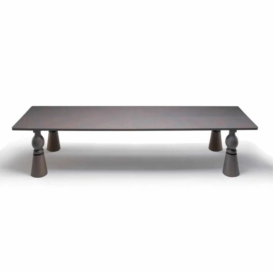 Mesa de jantar design em madeira de carvalho cinza, made in Italy, Theseus Viadurini