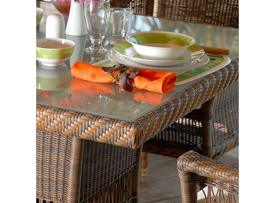 Mesa de jantar de jantar de polietileno tecidos à mão do Chade Viadurini