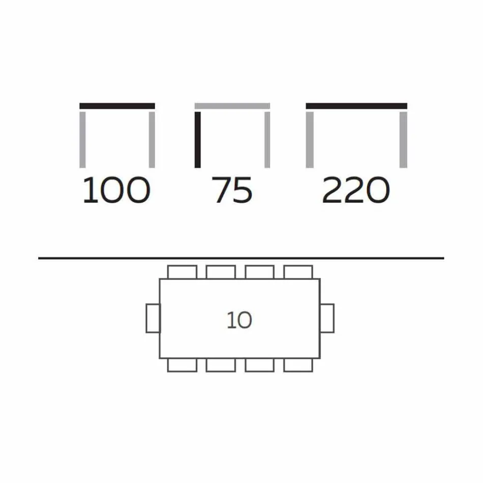 Mesa de jantar de design moderno em Gres e Ash Made in Italy - Charol Viadurini