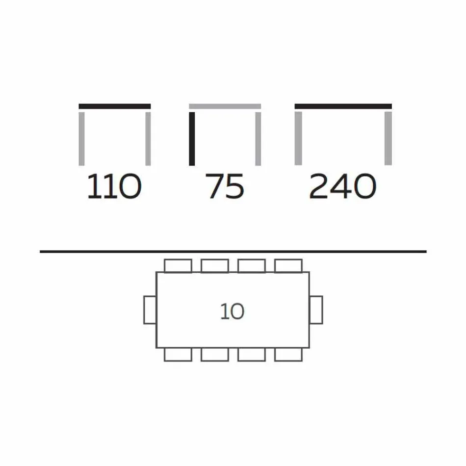 Mesa de jantar de design moderno em Gres e Ash Made in Italy - Charol Viadurini