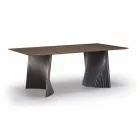Mesa de jantar de design moderno em Gres e Ash Made in Italy - Charol Viadurini