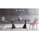 Mesa de jantar de design moderno em Gres e Ash Made in Italy - Charol Viadurini