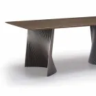 Mesa de jantar de design moderno em Gres e Ash Made in Italy - Charol Viadurini