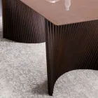 Mesa de jantar de design moderno em Gres e Ash Made in Italy - Charol Viadurini