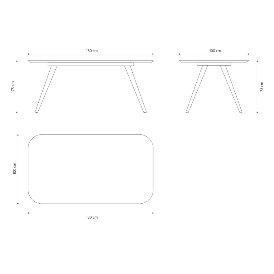 Mesa de jantar de qualidade com tampo em madeira de freixo fabricada na Itália - Ulma Viadurini