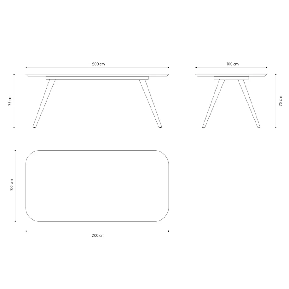 Mesa de jantar de qualidade com tampo em madeira de freixo fabricada na Itália - Ulma Viadurini
