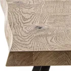 Mesa de Jantar Fixa Base Metálica e Tampo Folheado a Carvalho - Termoli Viadurini