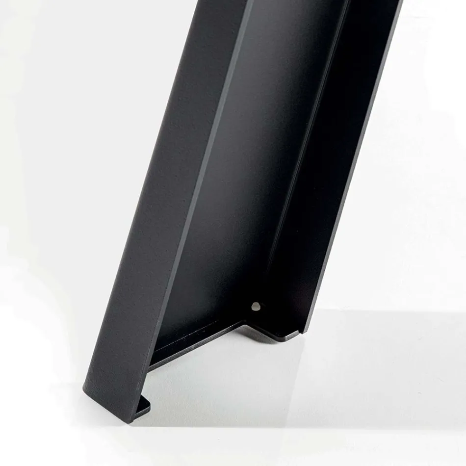 Mesa de Jantar Fixa Base Metálica e Tampo Folheado a Carvalho - Termoli Viadurini