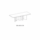 Mesa de jantar de cerâmica e base de vidro extraleve fabricada na Itália - aleatória Viadurini