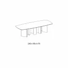 Mesa de jantar de cerâmica e base de vidro extraleve fabricada na Itália - aleatória Viadurini