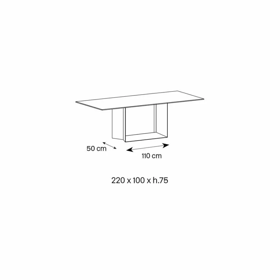 Mesa de jantar Emperador em cerâmica e metal bronze fabricada na Itália - marrom escuro Viadurini