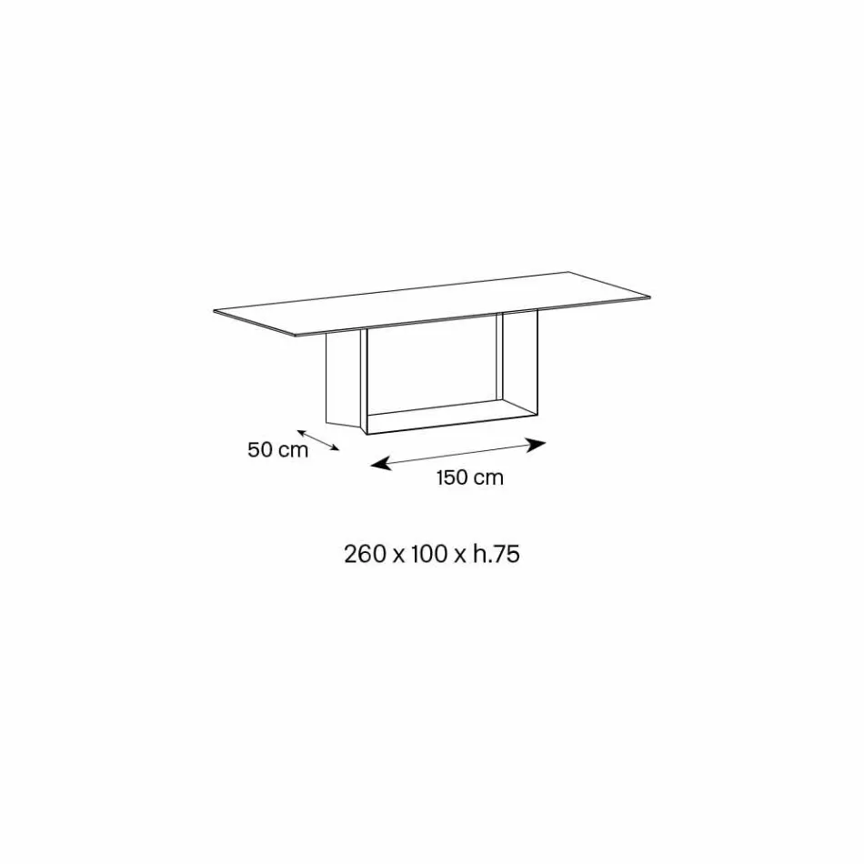 Mesa de jantar Emperador em cerâmica e metal bronze fabricada na Itália - marrom escuro Viadurini