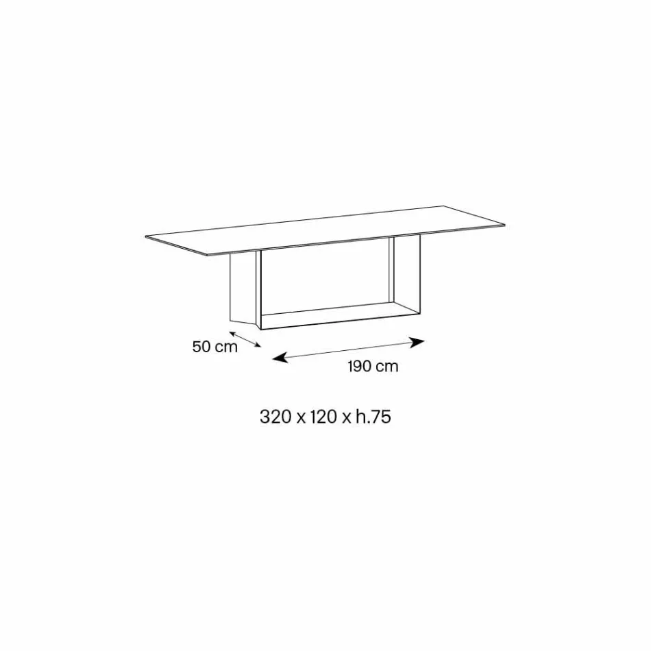 Mesa de jantar Emperador em cerâmica e metal bronze fabricada na Itália - marrom escuro Viadurini