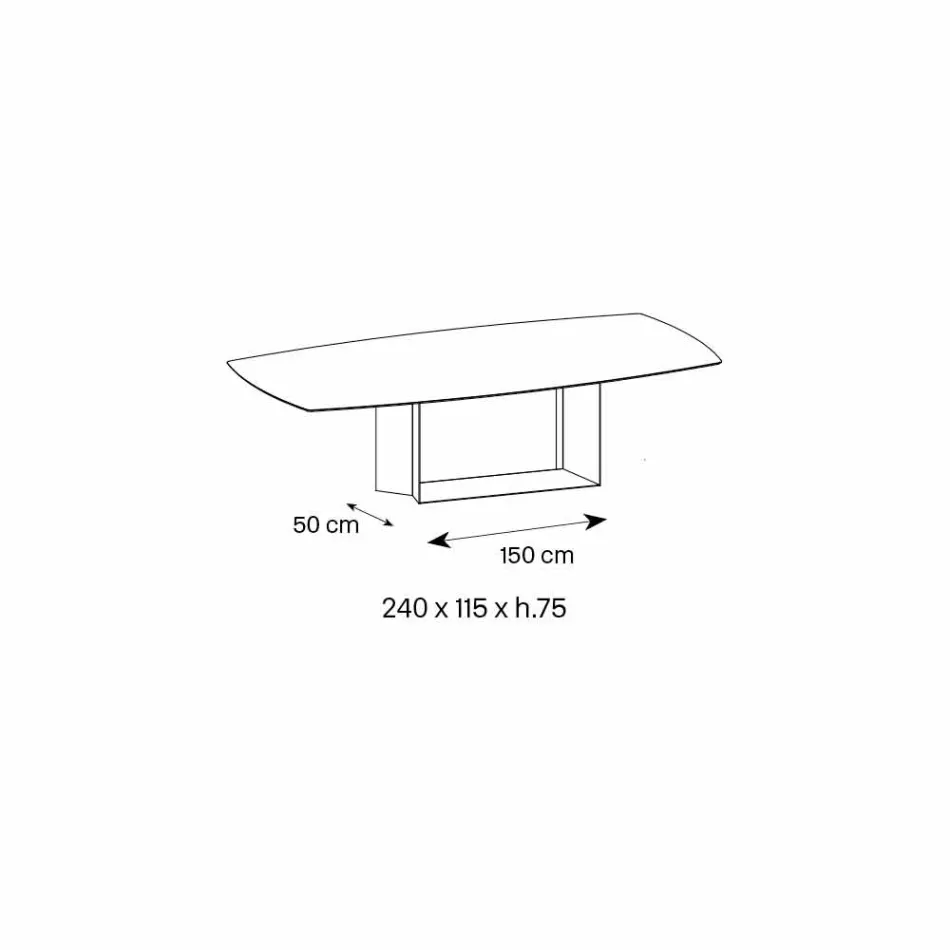 Mesa de jantar Emperador em cerâmica e metal bronze fabricada na Itália - marrom escuro Viadurini